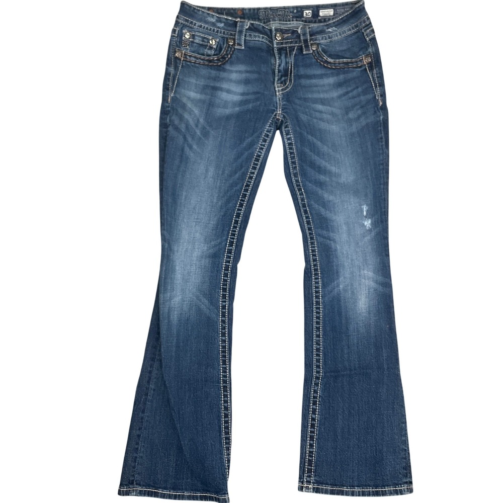 Miss Me‎ Jeans Women 30 Blue Rockabilly Bootcut Embellished Cross JP5921BV